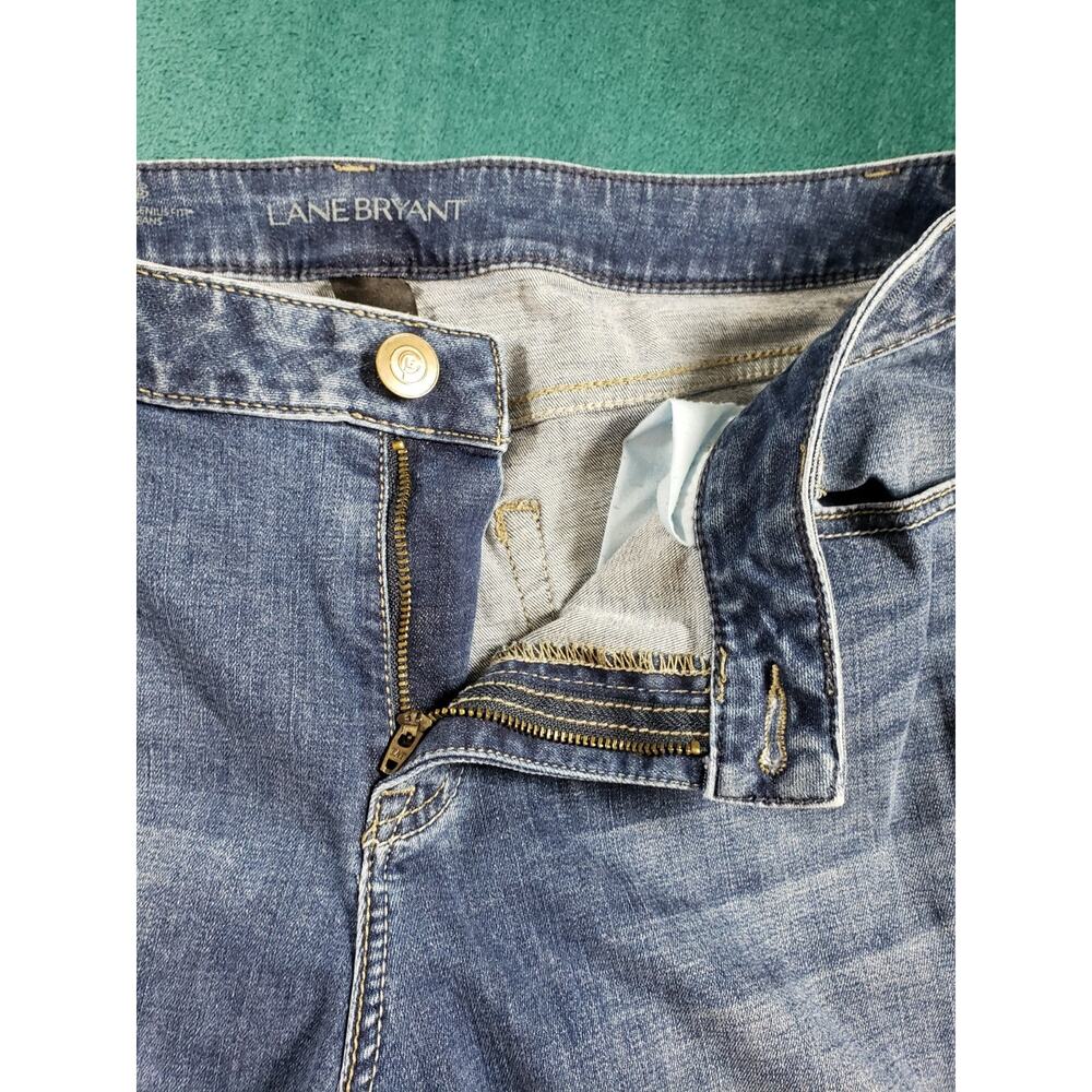 Lane Bryant Jeans Size 16 Womens Blue Denim Stretch Pants Mid Rise Bootcut Flare - Picture 4 of 11